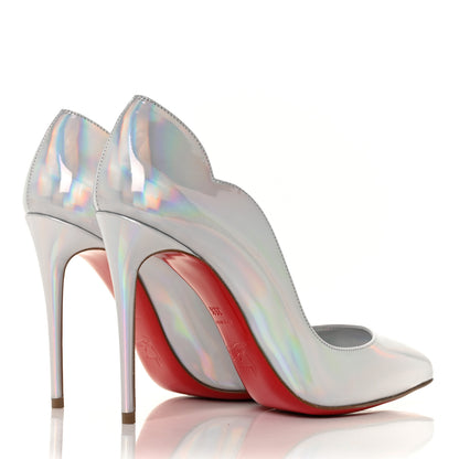 Christian Louboutin Metallic Patent Psychic Hot Chick 100 Pumps 35.5 White 4 of 8