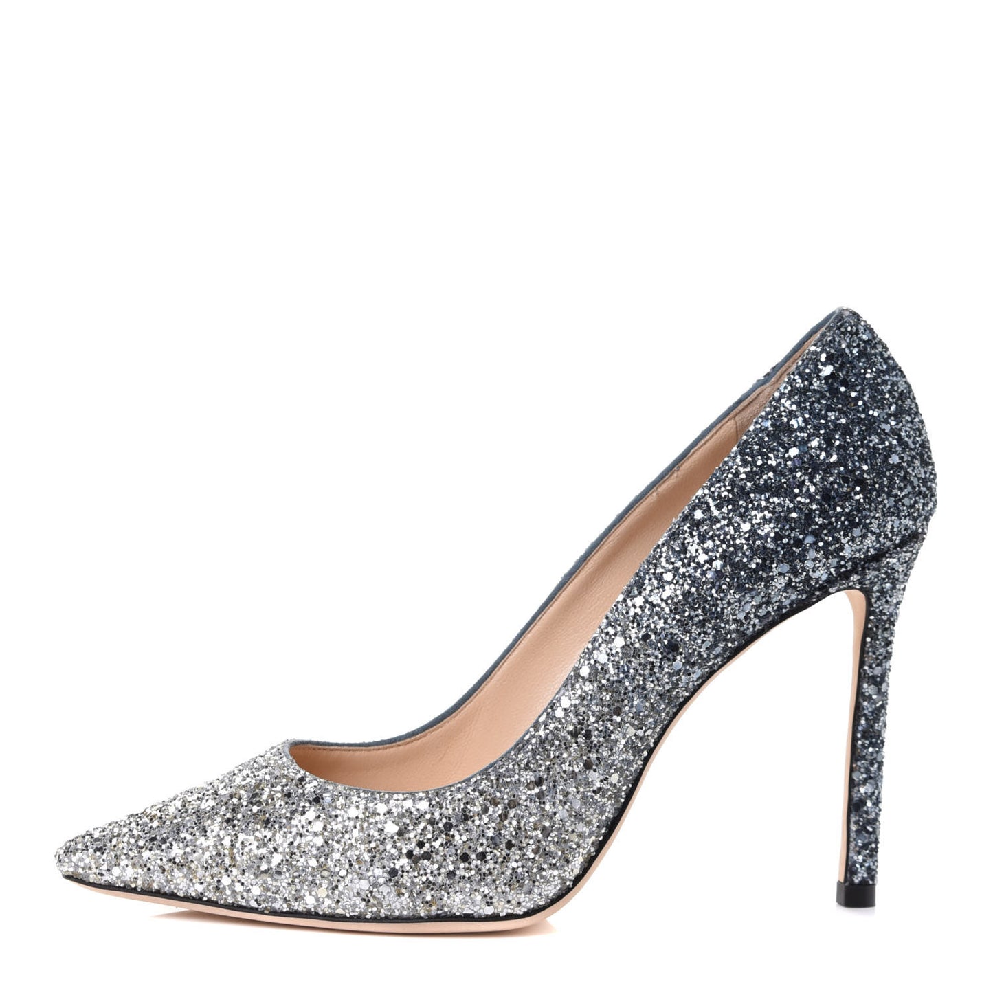 Coarse Glitter Degrade Pointy Toe Romy 100 Pumps 36.5 Silver Dusk Blue