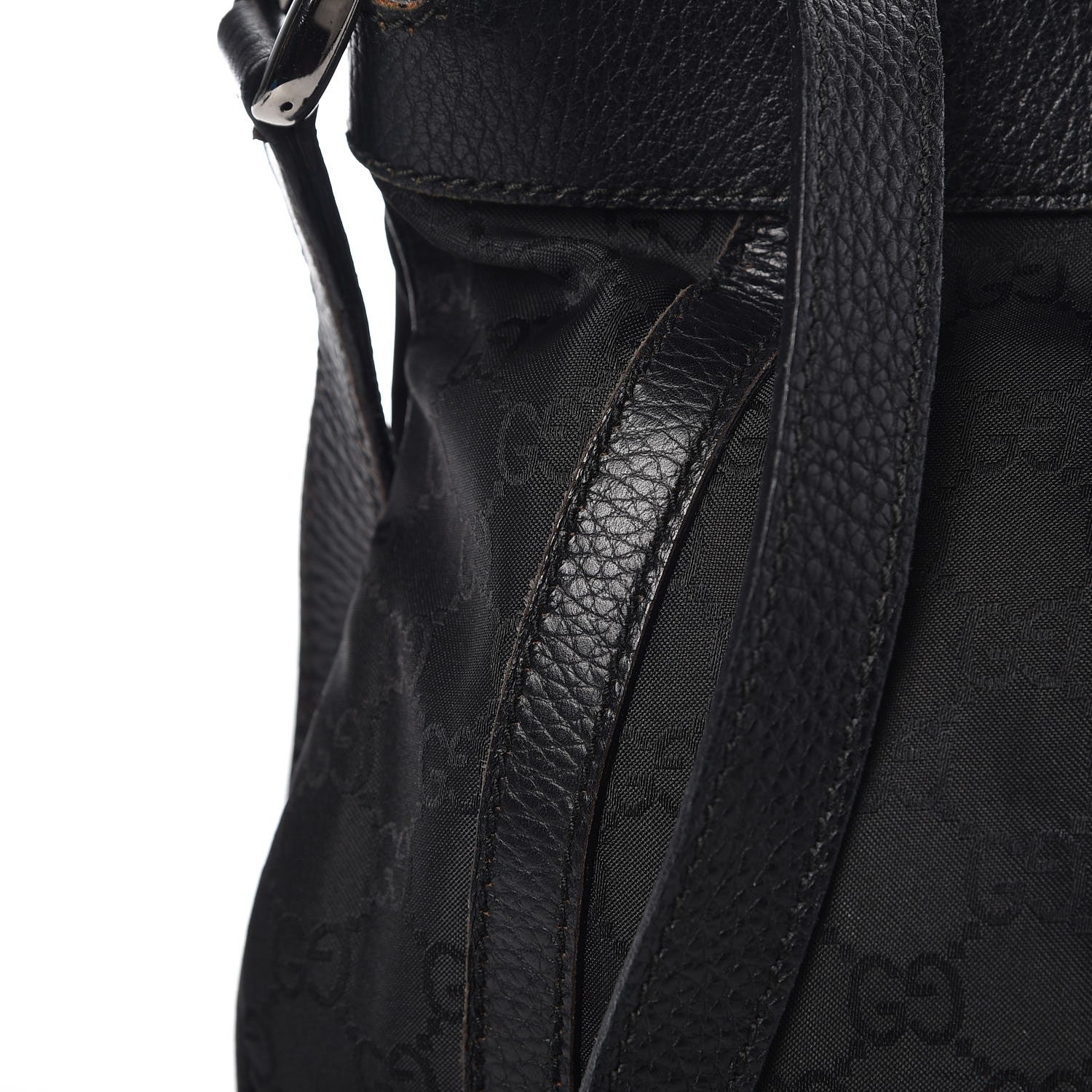 Gucci Nylon Monogram Small D Silver Ring Messenger Black 12 of 17