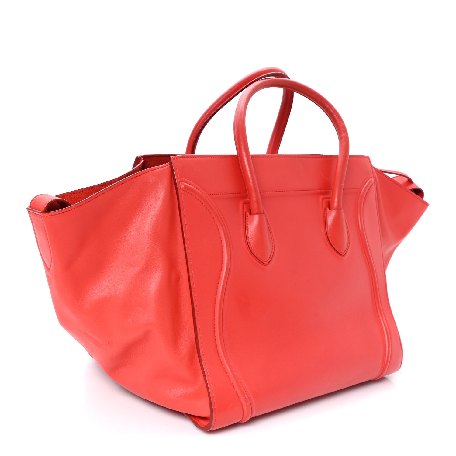 Celine Supple Calfskin Medium Phantom Luggage Vermillion 3 of 10