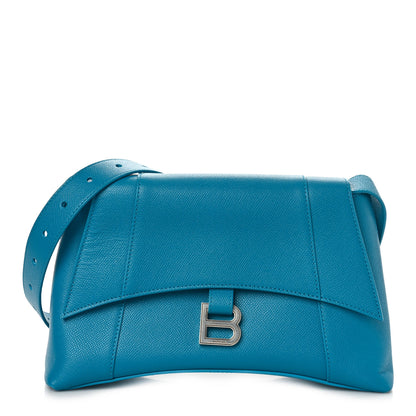 Balenciaga Grained Calfskin Small Downtown Shoulder Bag Turquoise 1 of 9