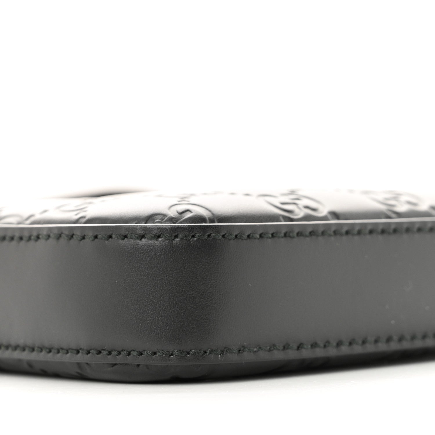 Gucci Guccissima Signature Medium Flat Messenger Bag Black 9 of 12