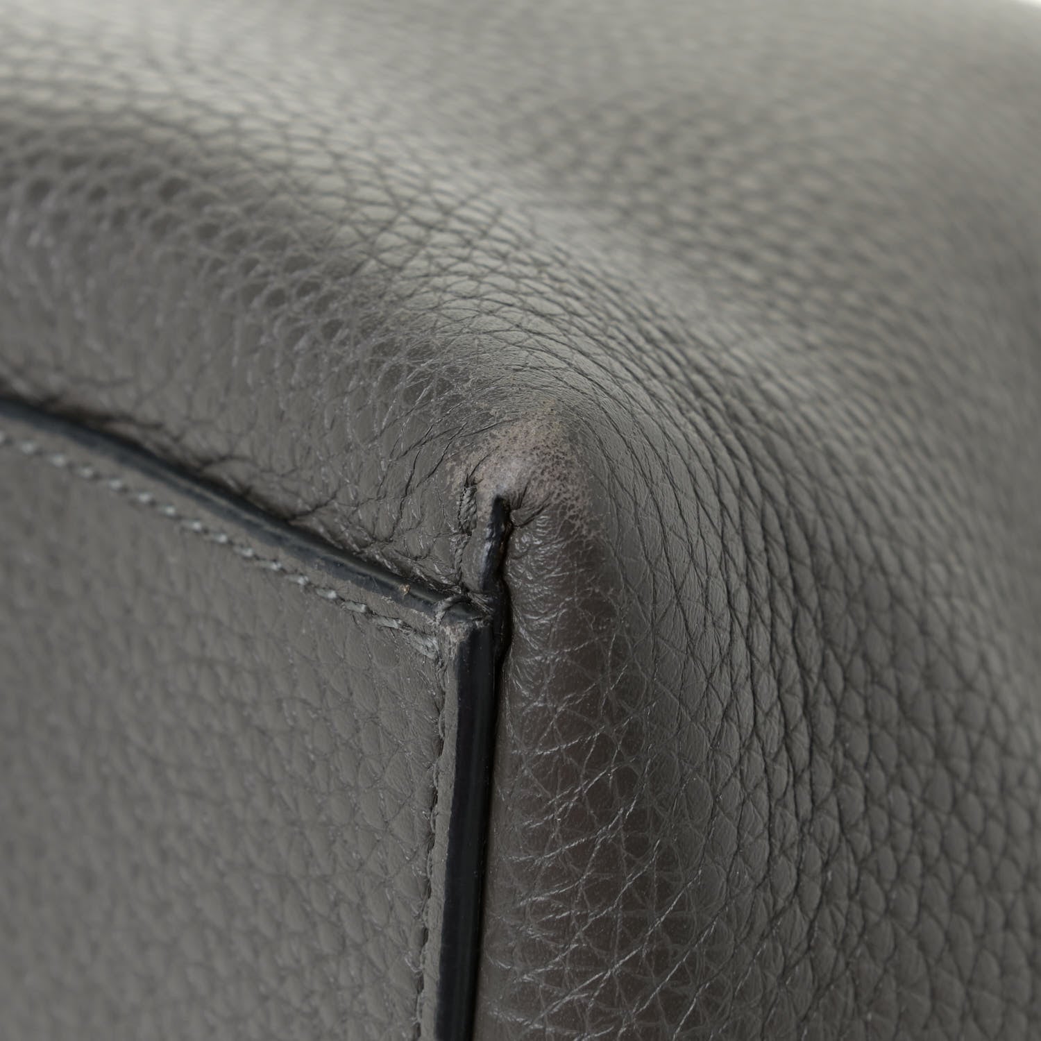 Valentino Garavani Grained Calfskin Rockstud Shoulder Tote Graphite 7 of 17