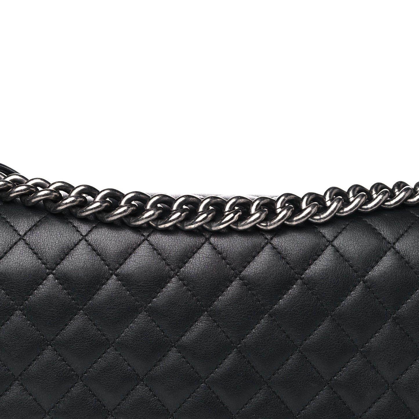 Calfskin Quilted New Medium Boy Flap Black