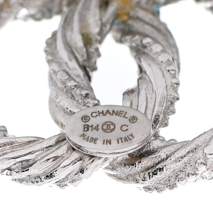 Chanel Crystal CC Twisted Earrings Silver 4 of 5