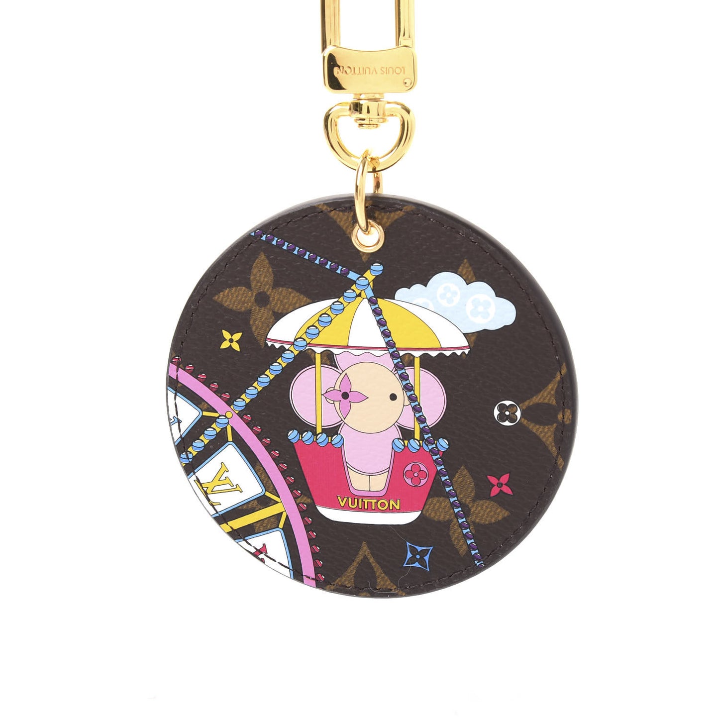Monogram 2020 Christmas Animation Big Wheel Bag Charm Key Ring Rose Ballerine
