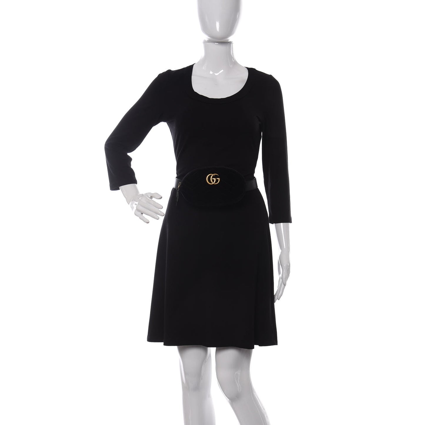 Velvet Matelasse GG Marmont Belt Bag 85 34 Black