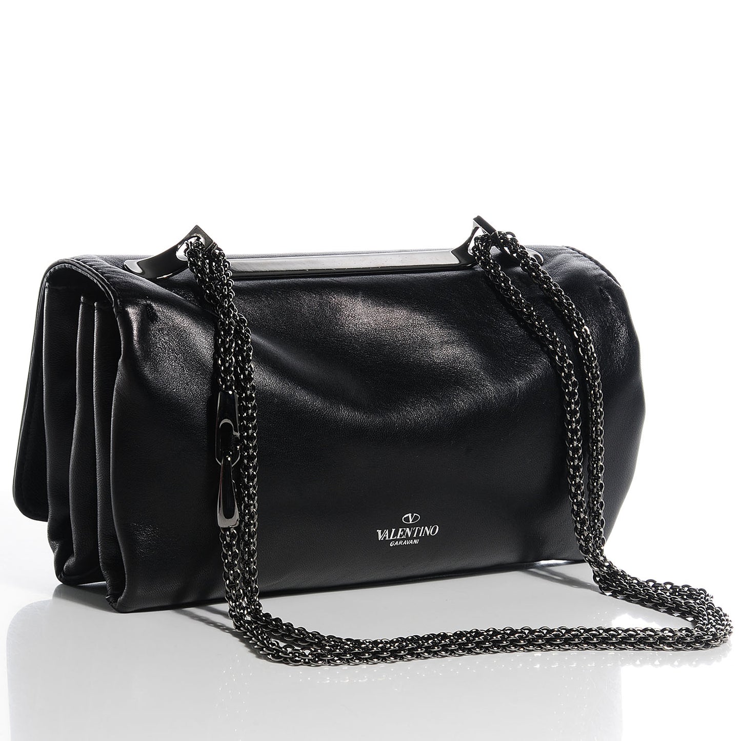 Nappa Crystal Encrusted Studs Va Va Voom Shoulder Bag Black