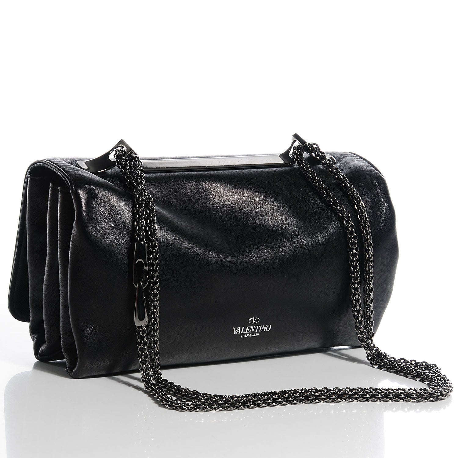 Valentino Garavani Nappa Crystal Encrusted Studs Va Va Voom Shoulder Bag Black 3 of 7