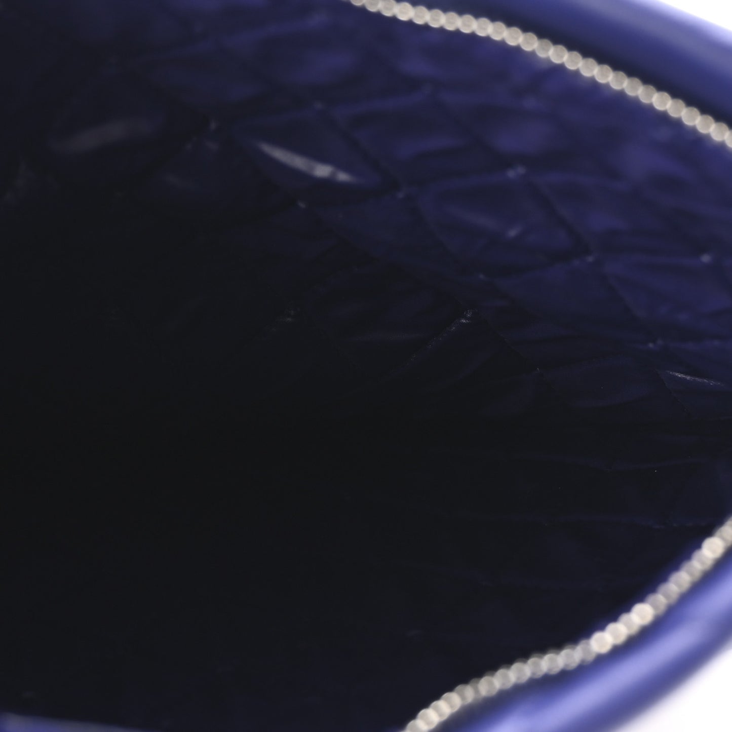 Lambskin Quilted CC Beauty Clutch Blue