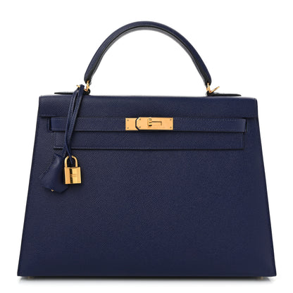 Hermes Epsom Kelly Sellier 32 Bleu Saphir 1 of 10