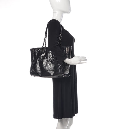 Chanel Glazed Calfskin Small Deauville Tote Black 2 of 10