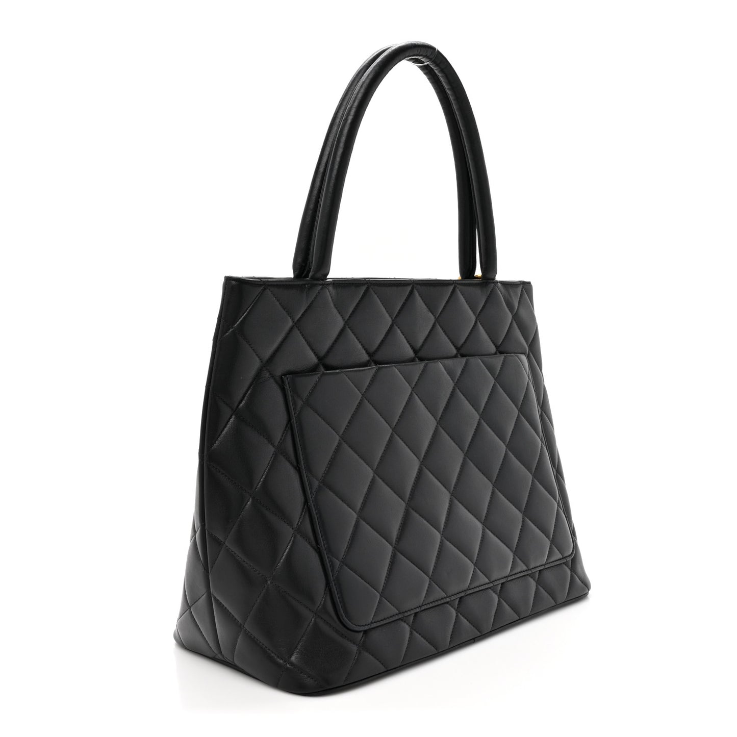 Lambskin Quilted Medallion Tote Black