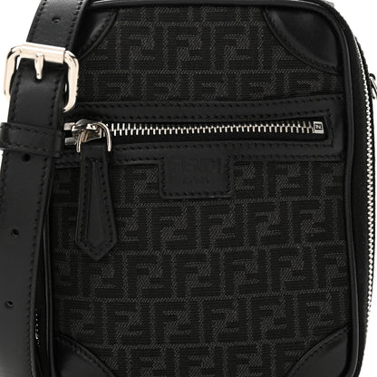 Fendi Recycled Fabric Jacquard Vitello Astro Micro FF Mini Trolley Bag Asfalto Black 10 of 13