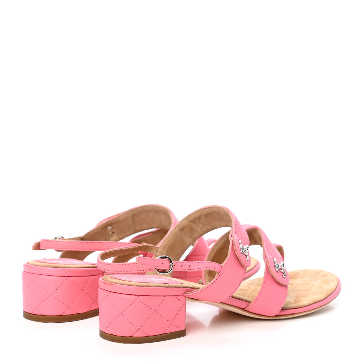 Chanel Lambskin CC Turnlock Sandals 40 Pink 4 of 8