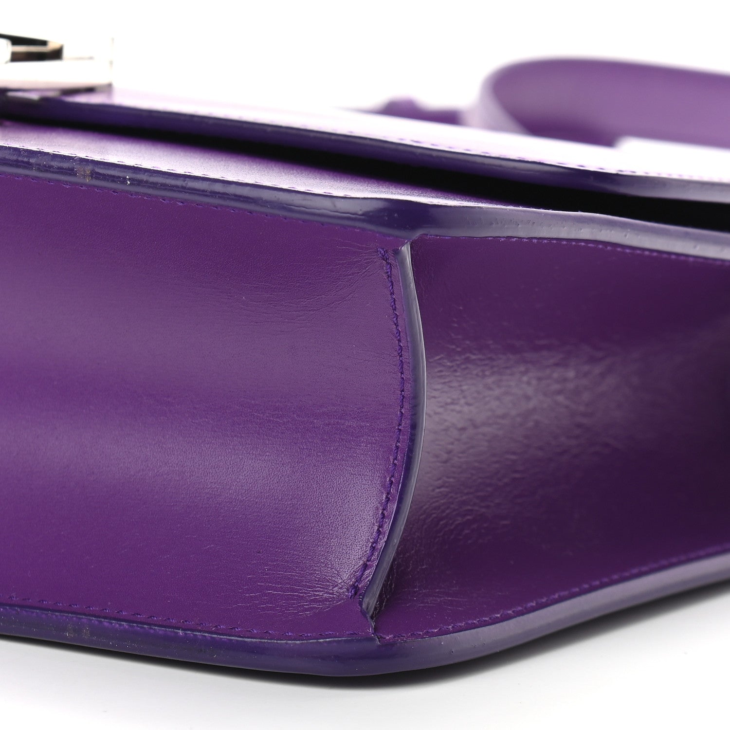Saint Laurent Smooth Calfskin Carre Satchel Purple 8 of 9