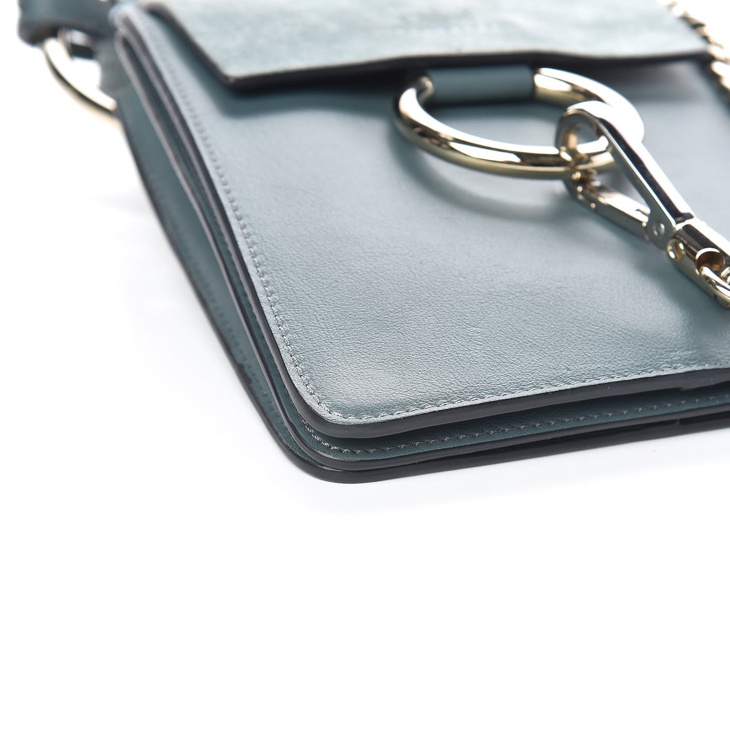 Suede Calfskin Mini Faye Bracelet Bag Cloudy Blue