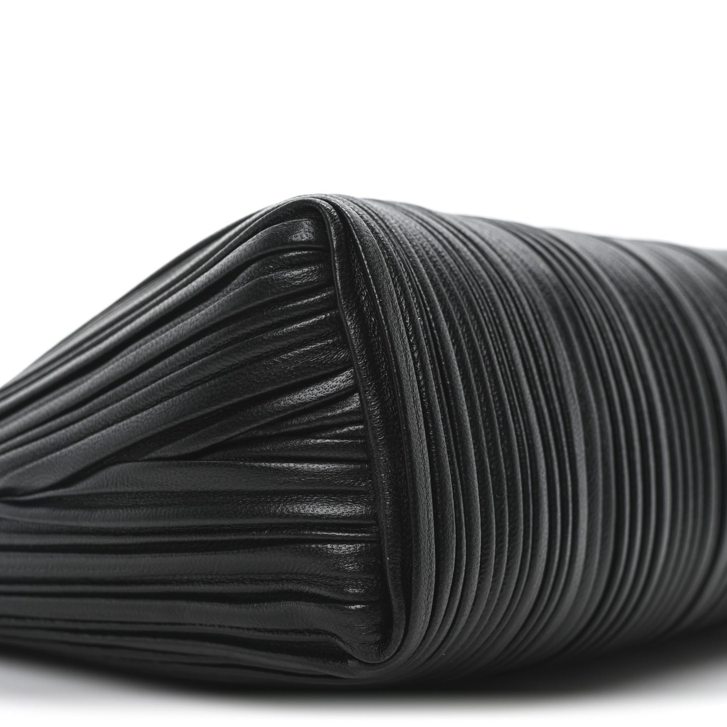 Lambskin Pleated Shoulder Bag Black