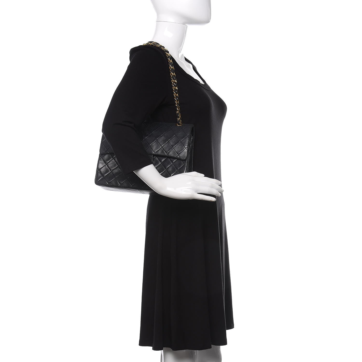 Chanel Lambskin Quilted Medium Double Flap Black 2 of 12