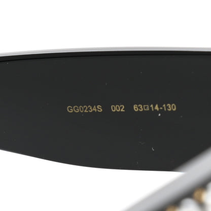Gucci Acetate Pearl Rectangular Frame Sunglasses GG0234S Black Orange 5 of 8