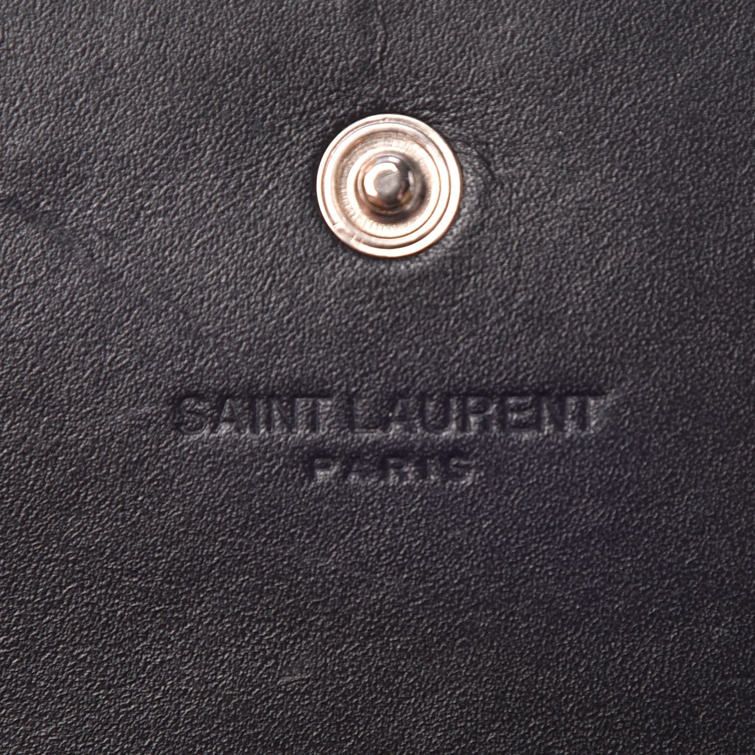 Saint Laurent Calfskin Crocodile Embossed Business Card Case Black 6 of 9