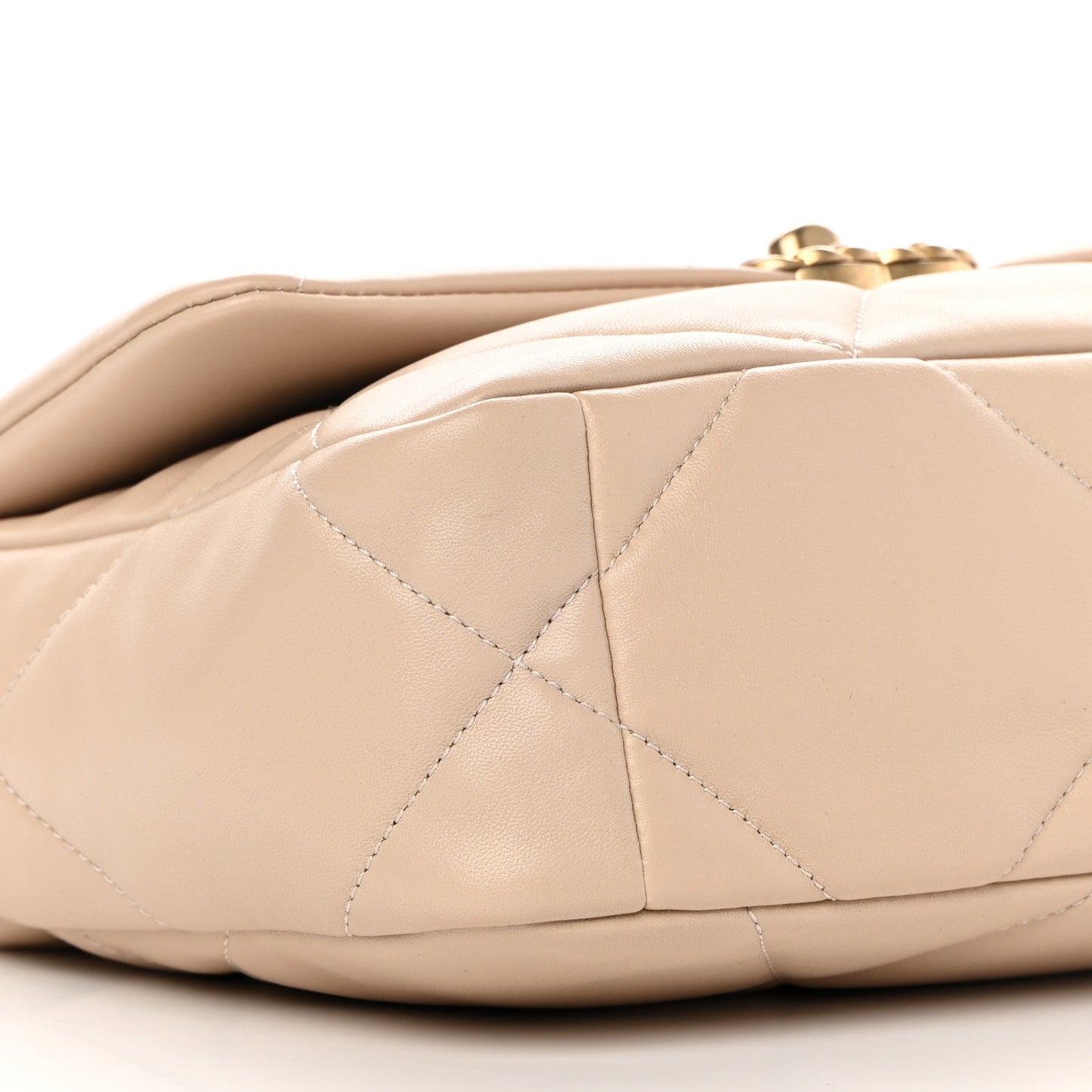 Lambskin Quilted Medium Chanel 19 Flap Beige
