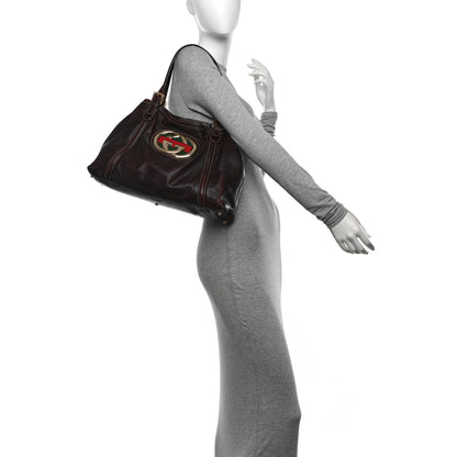 Gucci Calfskin Medium Britt Tote Dark Brown 2 of 11