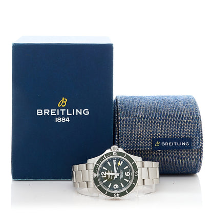 Breitling Stainless Steel 44mm Super Ocean Chronometer Automatic Watch Green A17367A11L1W1 7 of 7