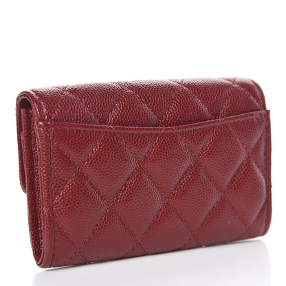 Chanel Iridescent Caviar Quilted Flap Card Holder Burgundy 3 of 9