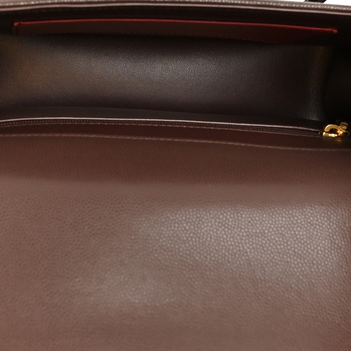 Shiny Caviar Preppy Coco Small Flap Dark Brown