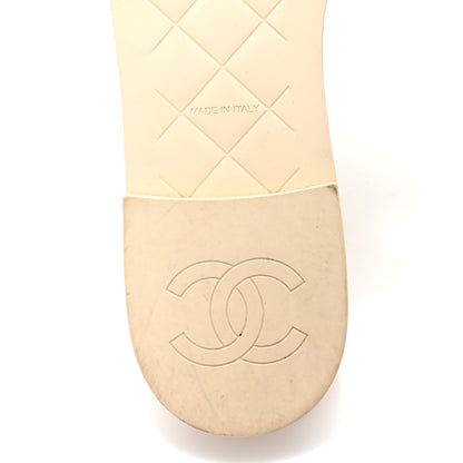 Chanel Crochet CC Mules Sandals 38.5 Beige 7 of 9