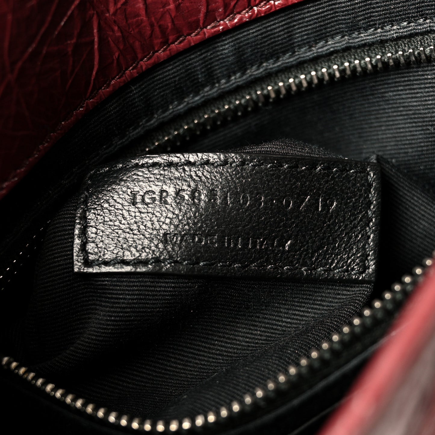Crinkled Calfskin Matelasse Monogram Niki Chain Wallet Dark Legion Red