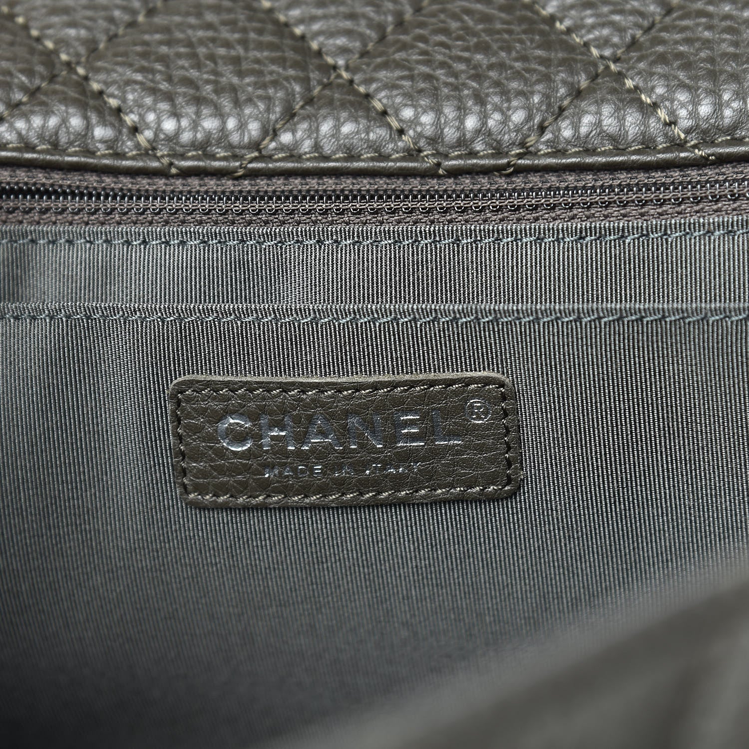 Chanel Calfskin Quilted Small XXL Travel Flap Bag Khaki 6 of 10