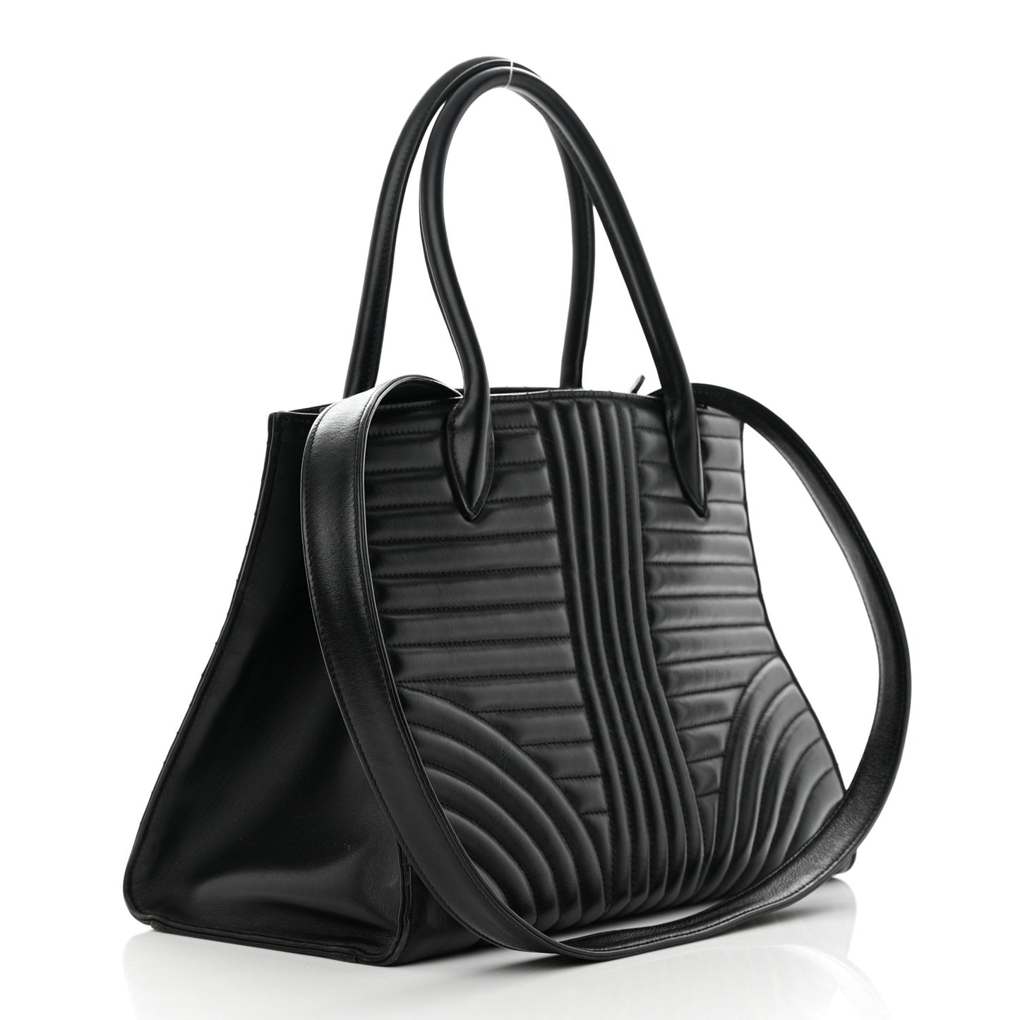 Soft Calfskin Impunture Diagramme Tote Black