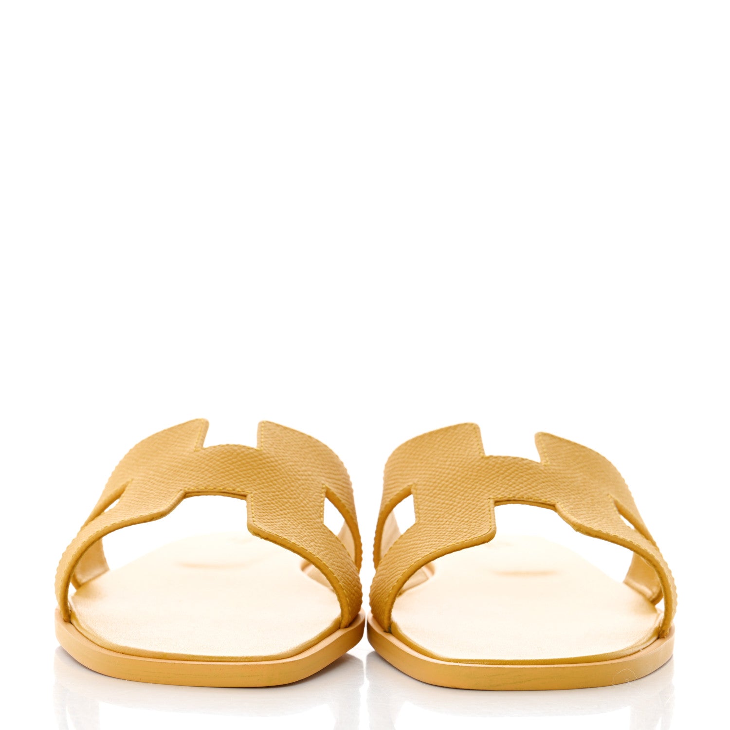 Hermes Epsom Oran Sandals 38.5 Jaune Sable 2 of 9