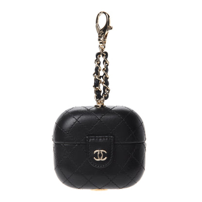 Chanel Lambskin Quilted Airpods Pro Case With Chain Black 1 of 7