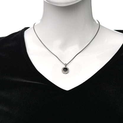 David Yurman Sterling Silver Diamond Black Onyx 8mm Petite Cerise Pendant Cable Necklace 2 of 5