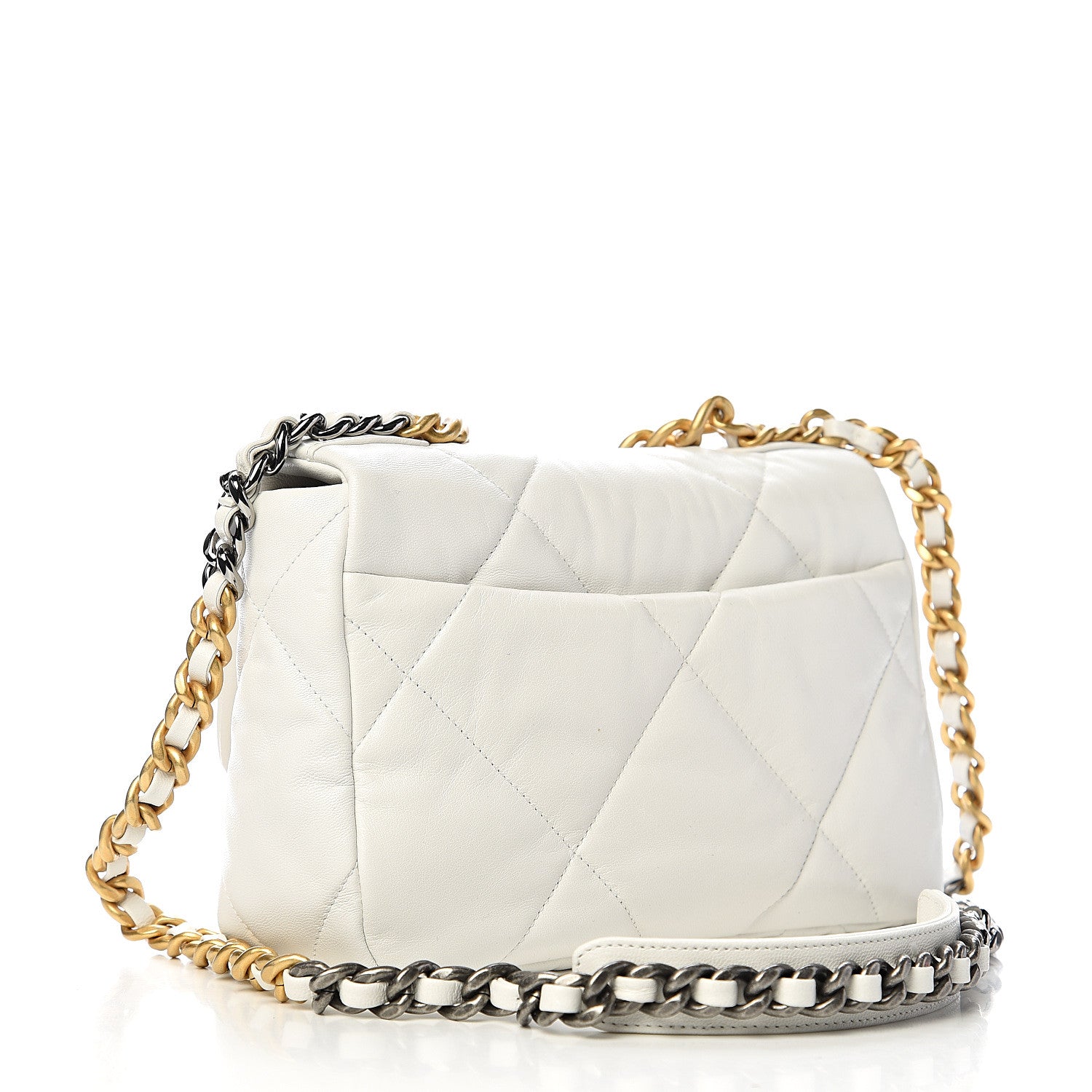 Chanel Lambskin Quilted Medium 19 Flap White 2 of 10