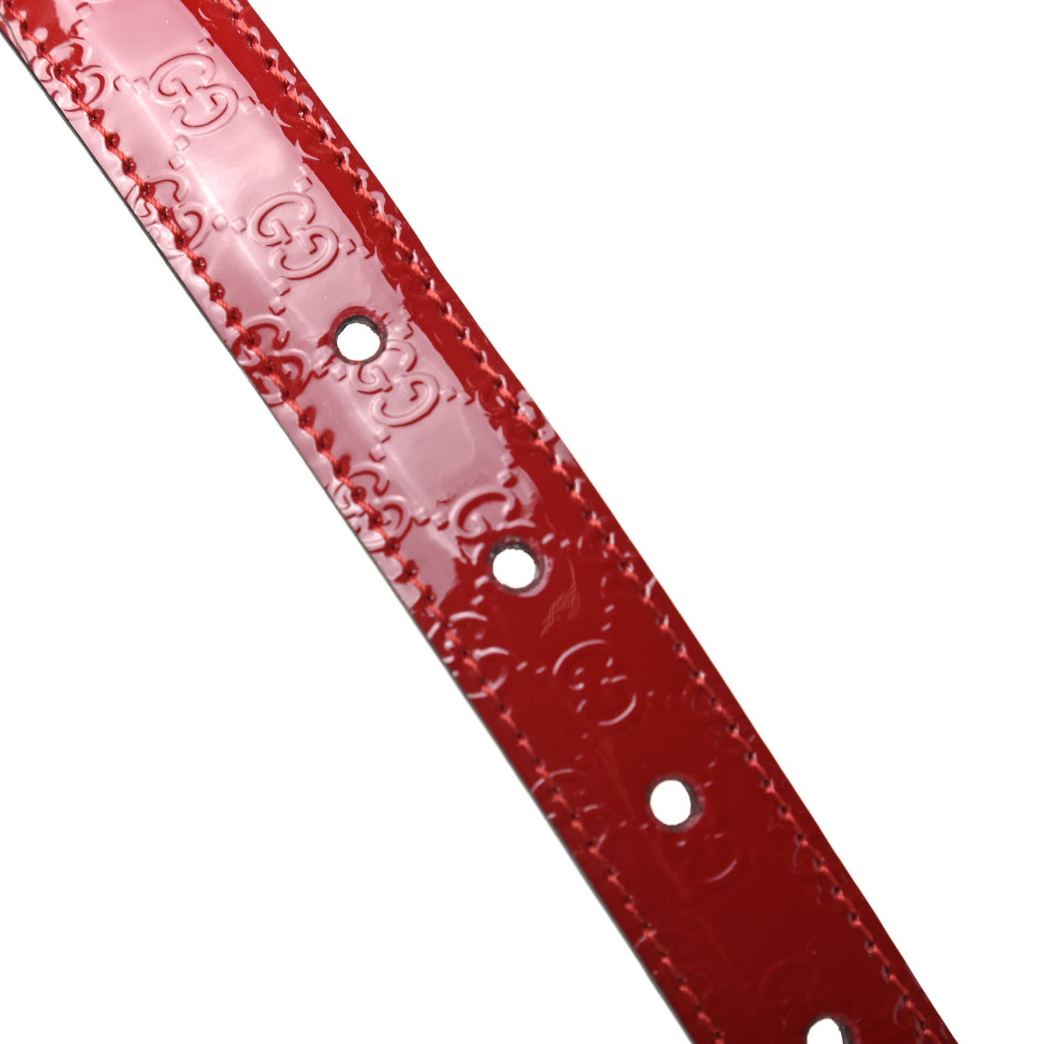 Gucci Patent Guccissima Belt 80 32 Red 4 of 5