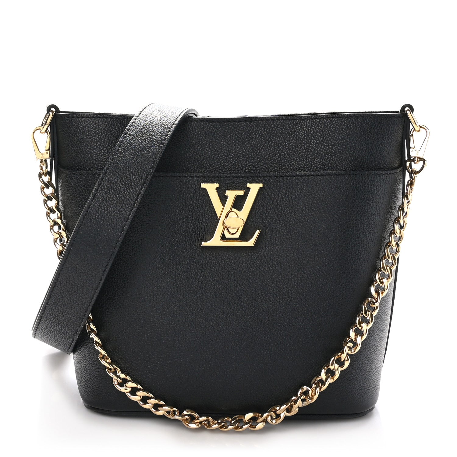 Louis Vuitton Calfskin Lock and Walk Bucket Black 1 of 11