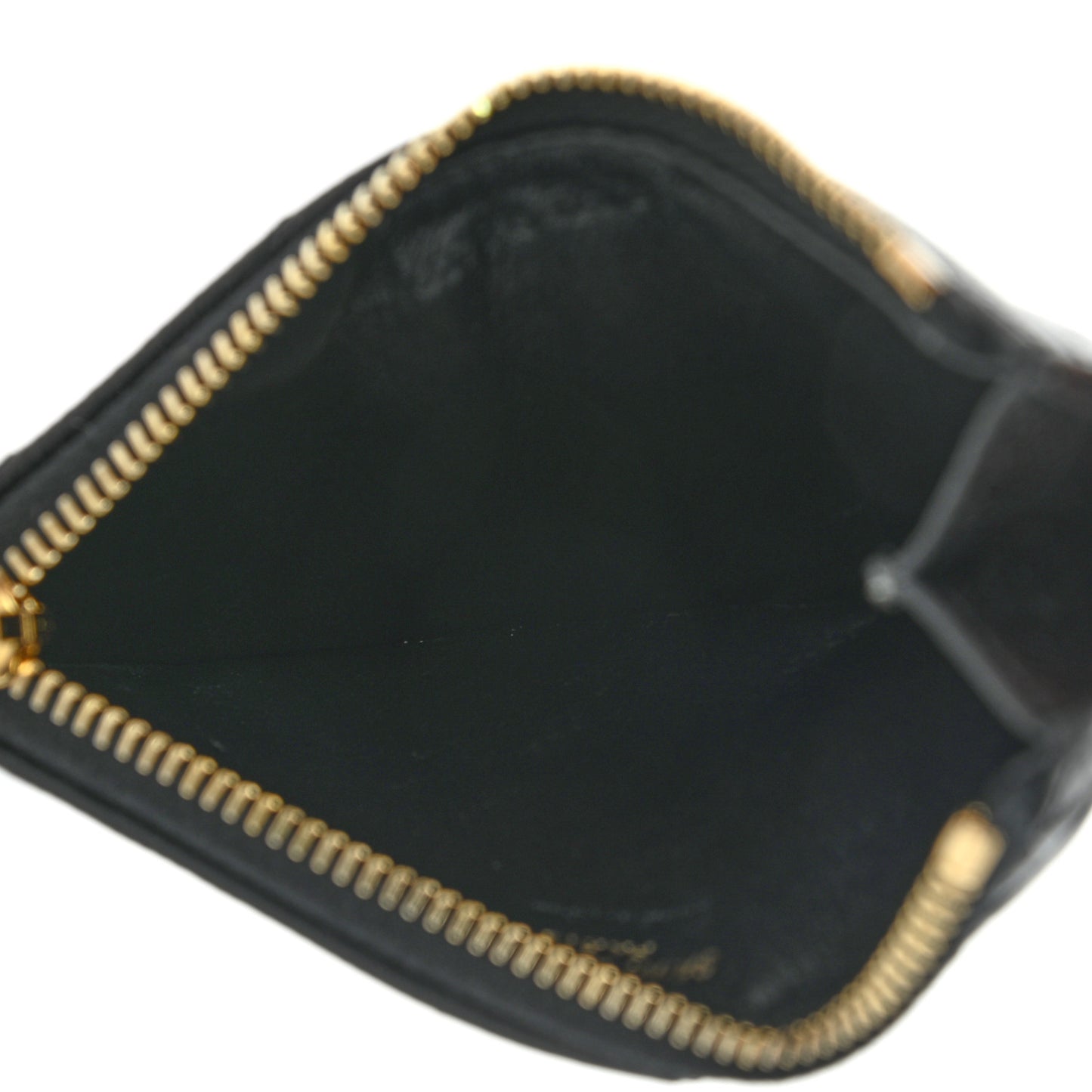Grain De Poudre Matelasse Chevron Monogram Fragments Zippered Card Case Black