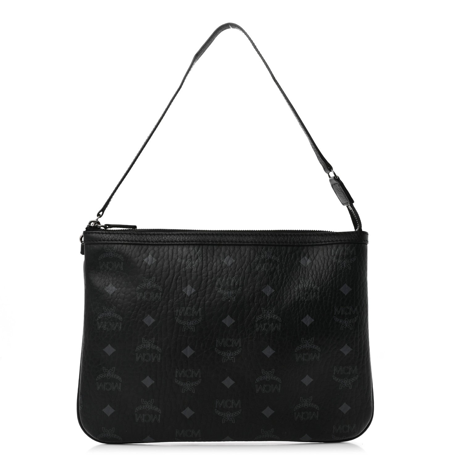 MCM Visetos Liz Shopper Tote Pouch Black 1 of 11