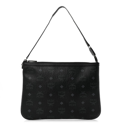 MCM Visetos Liz Shopper Tote Pouch Black 1 of 11