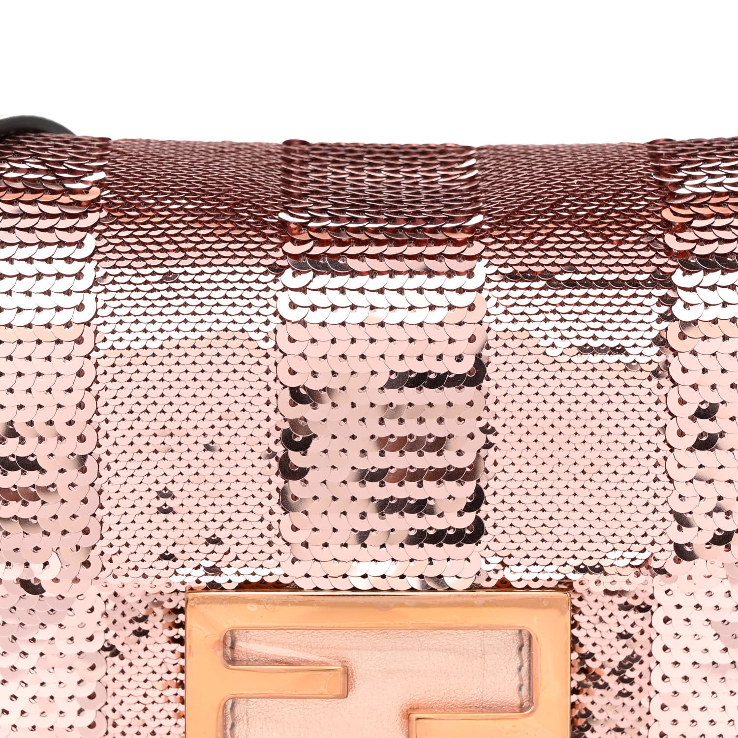 Fendi Sequin Metallic Nappa Pequin Mini Baguette Rame 9 of 11