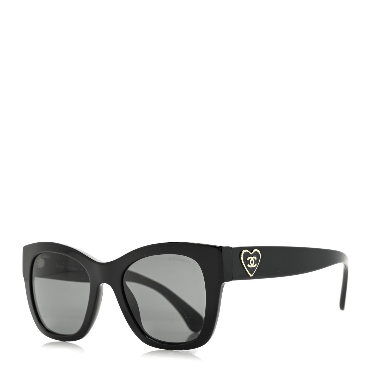 Acetate Square CC Heart Sunglasses 5478-A Black