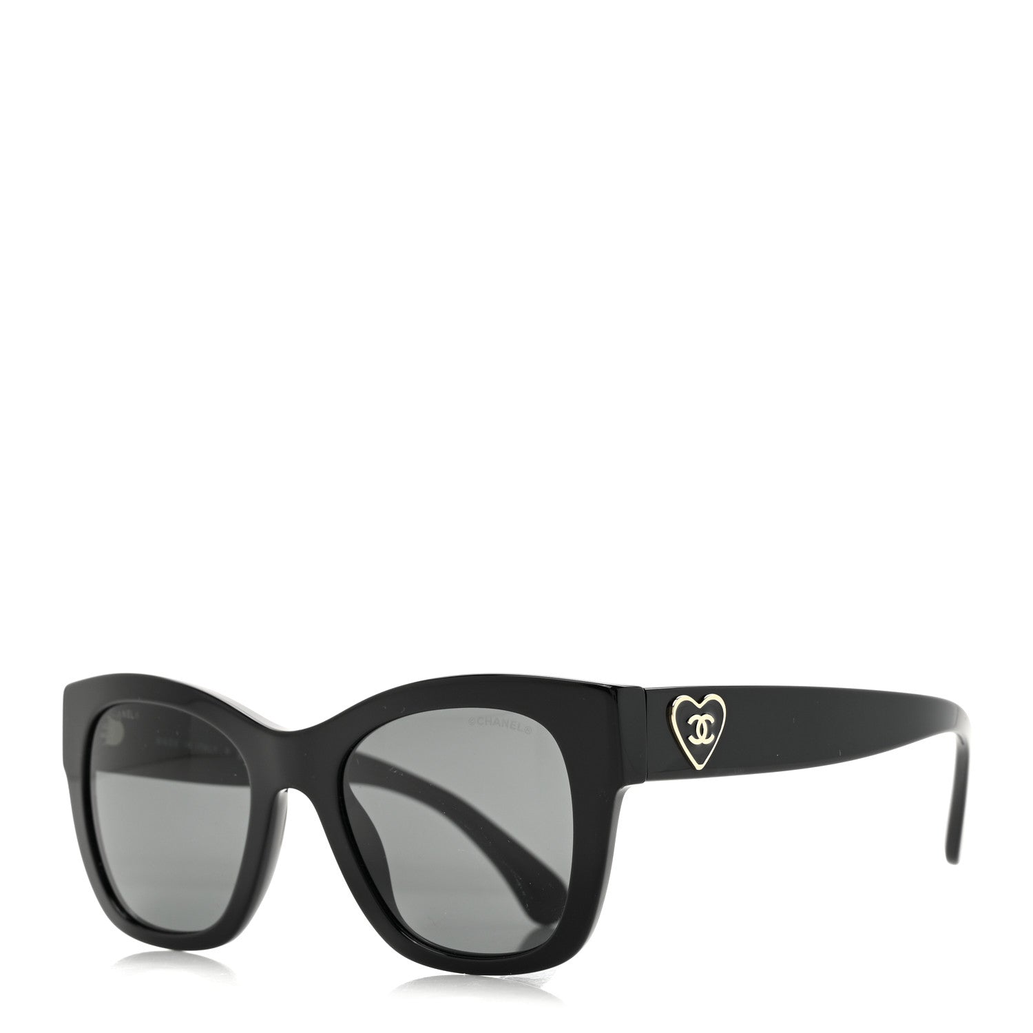 Chanel Acetate Square CC Heart Sunglasses 5478-A Black 1 of 8
