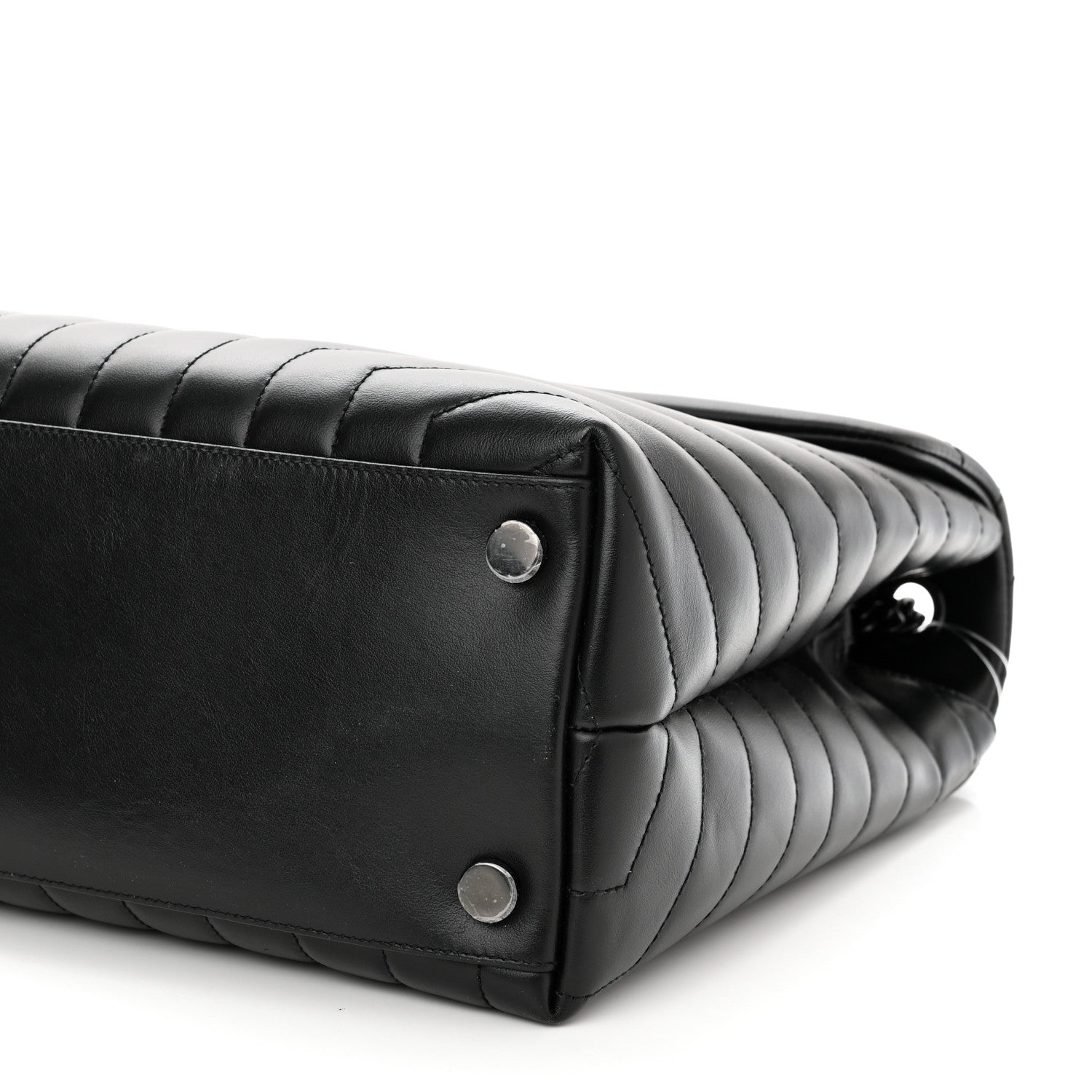 Saint Laurent Calfskin Y Quilted Monogram Monochrome Large Loulou Chain Satchel Black 11 of 11