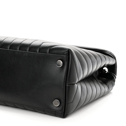 Saint Laurent Calfskin Y Quilted Monogram Monochrome Large Loulou Chain Satchel Black 11 of 11