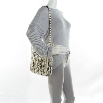 Valentino Garavani Vitello Rockstud Mesh Net Shopper Tote White 2 of 7