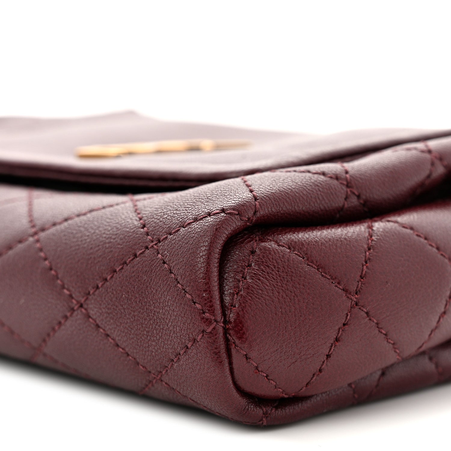 Saint Laurent Lambskin Quilted Monogram Mini Nolita Rouge Cabernet 10 of 10